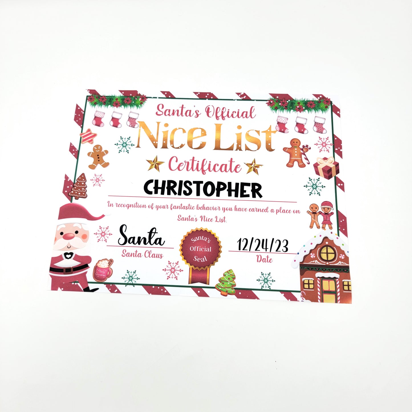 Nice List Certificate