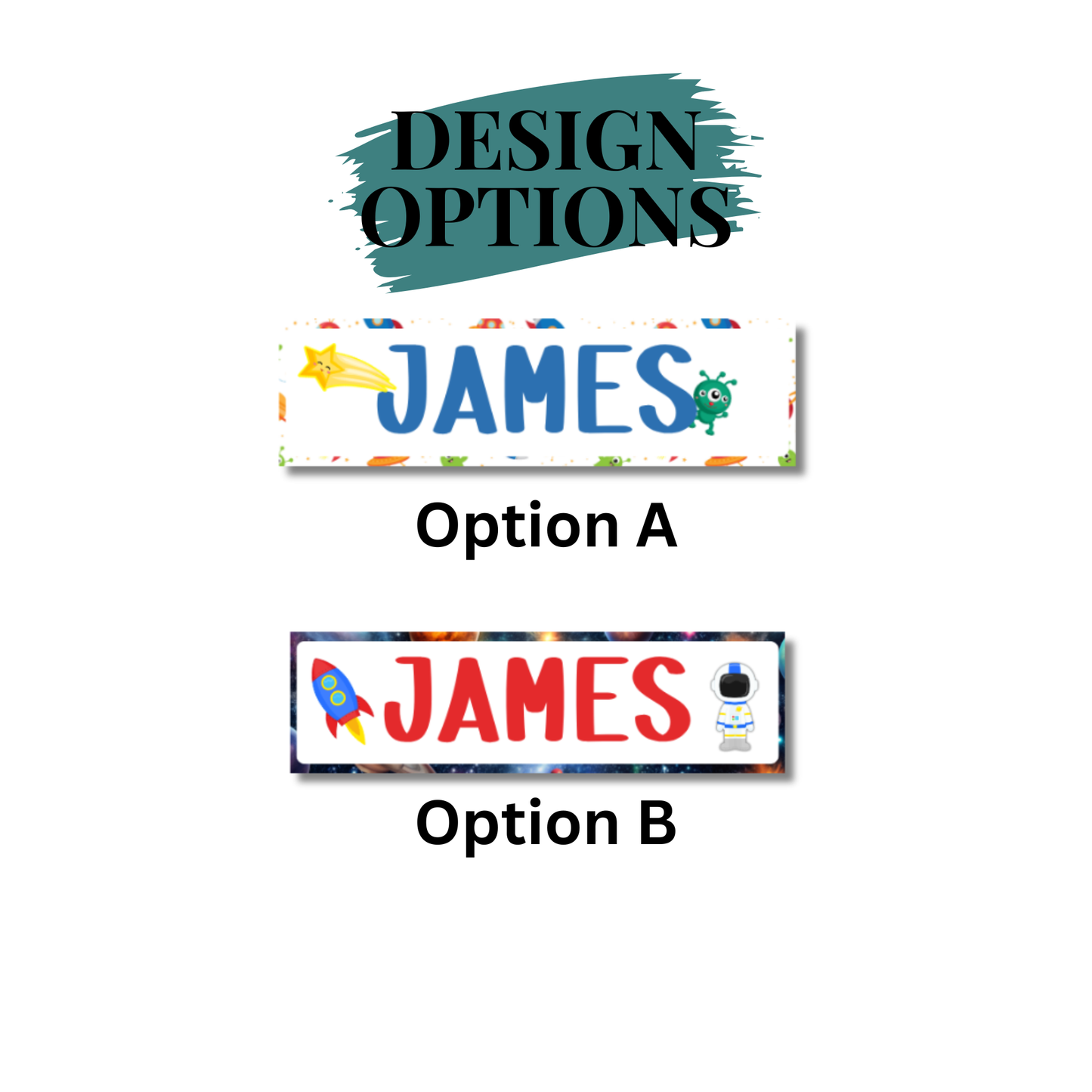 Space Theme School Labels Waterproof