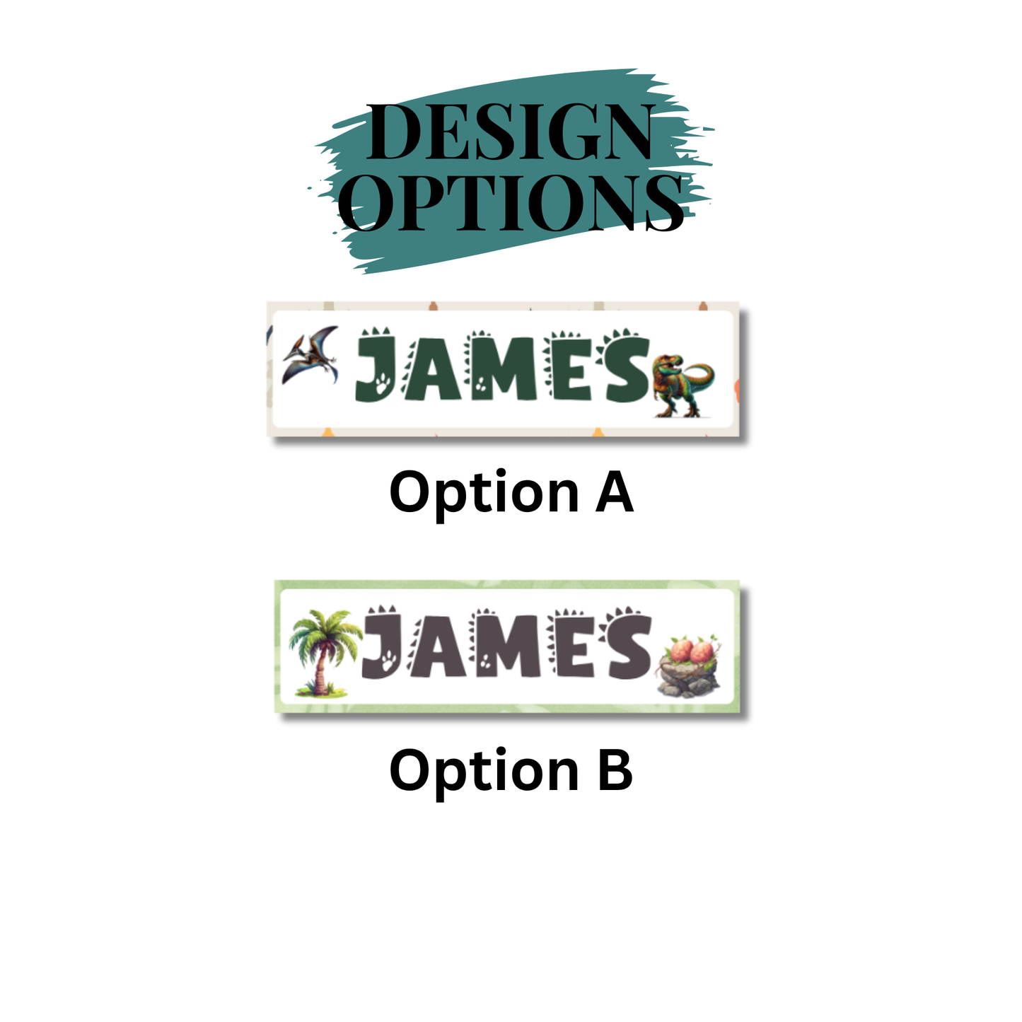 Dino Theme School Labels Waterproof