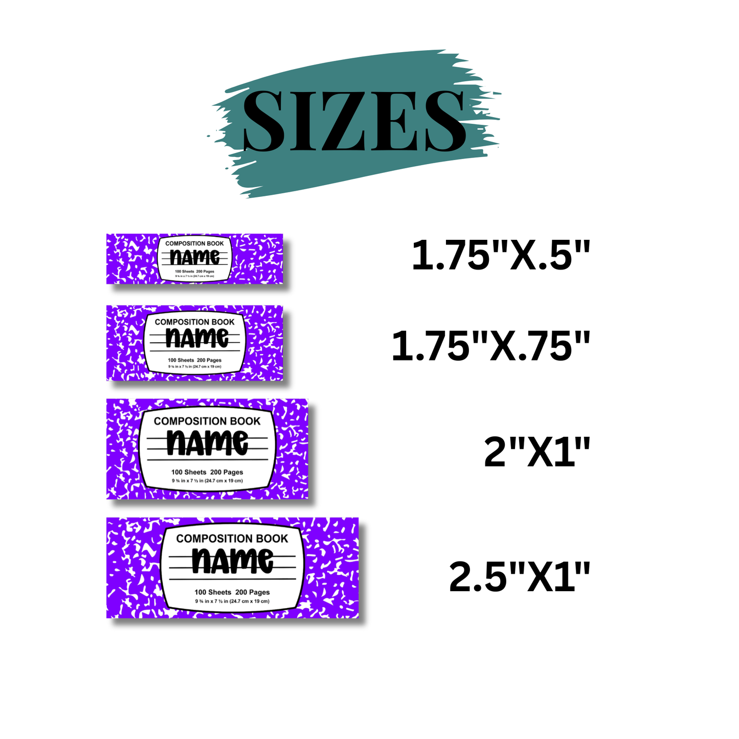 Composition Notebook Theme School Labels Waterproof