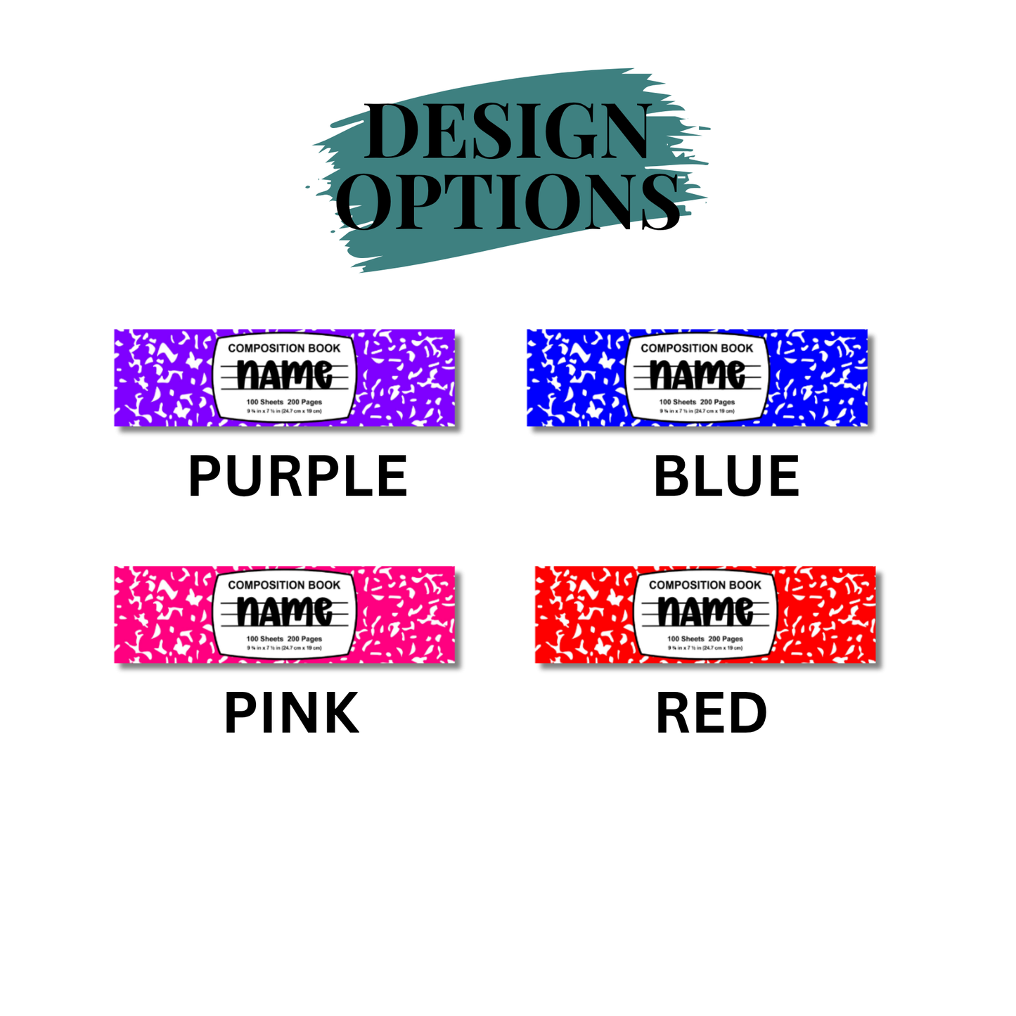 Composition Notebook Theme School Labels Waterproof