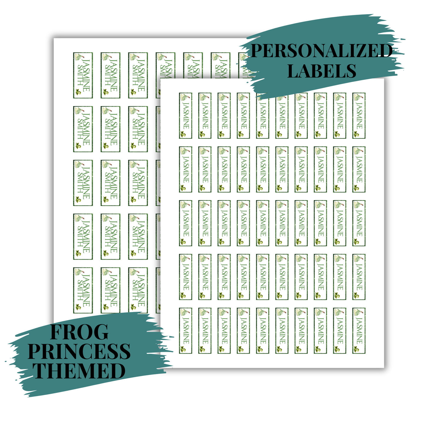 Frog Princess Personalized School Labels Waterproof