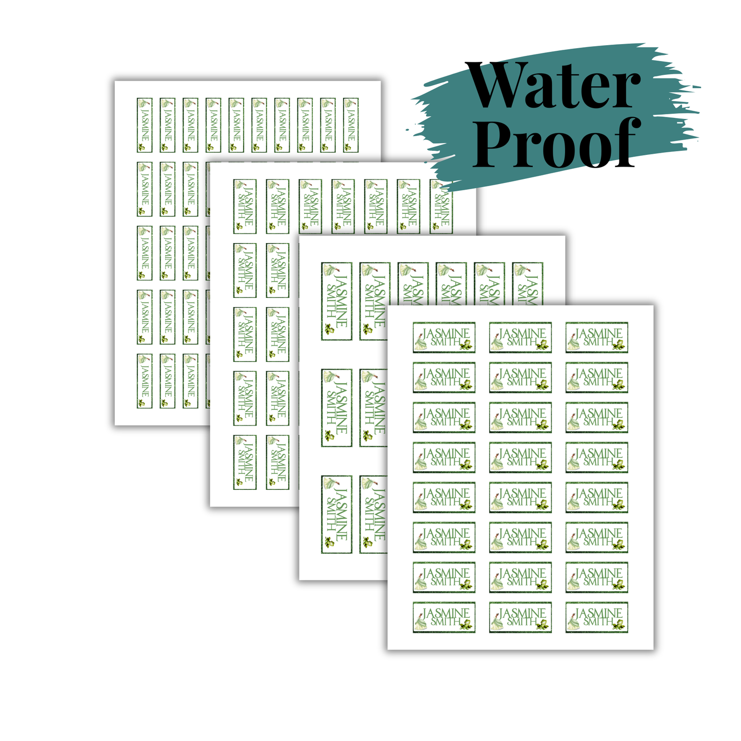 Frog Princess Personalized School Labels Waterproof