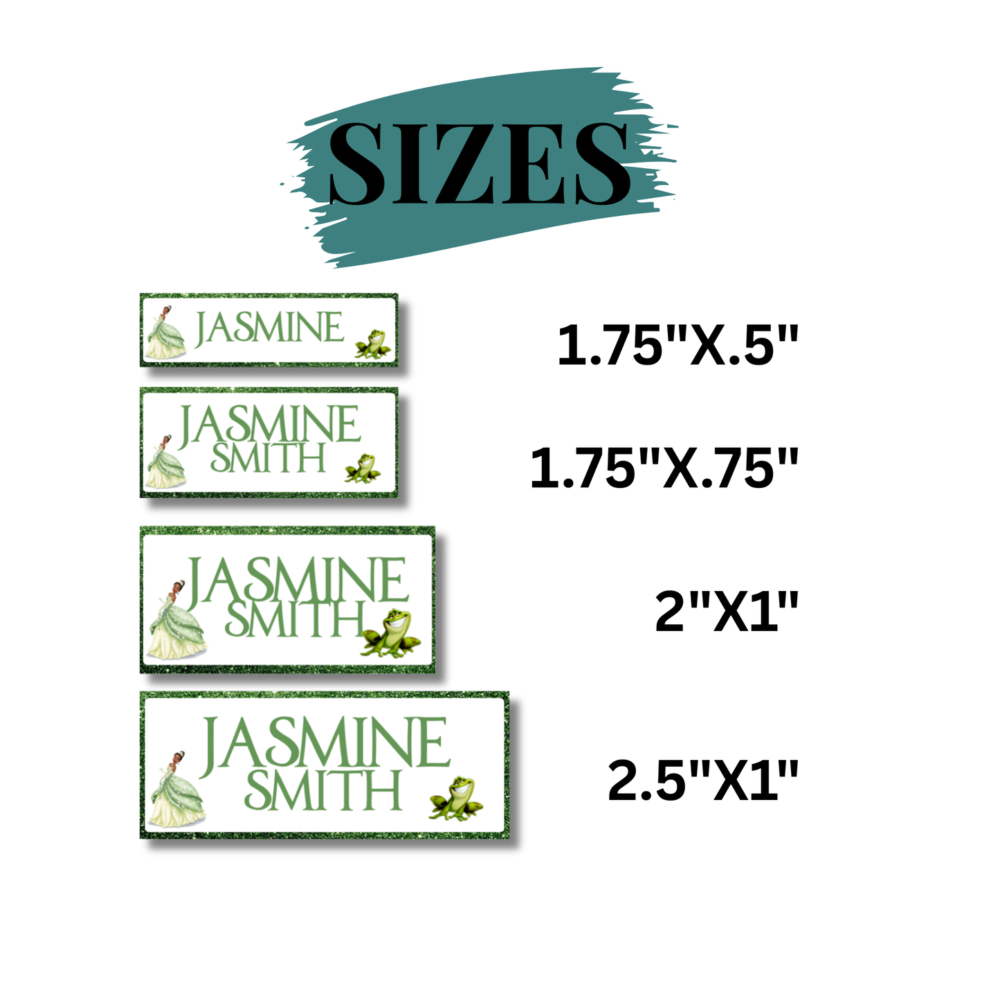 Frog Princess Personalized School Labels Waterproof