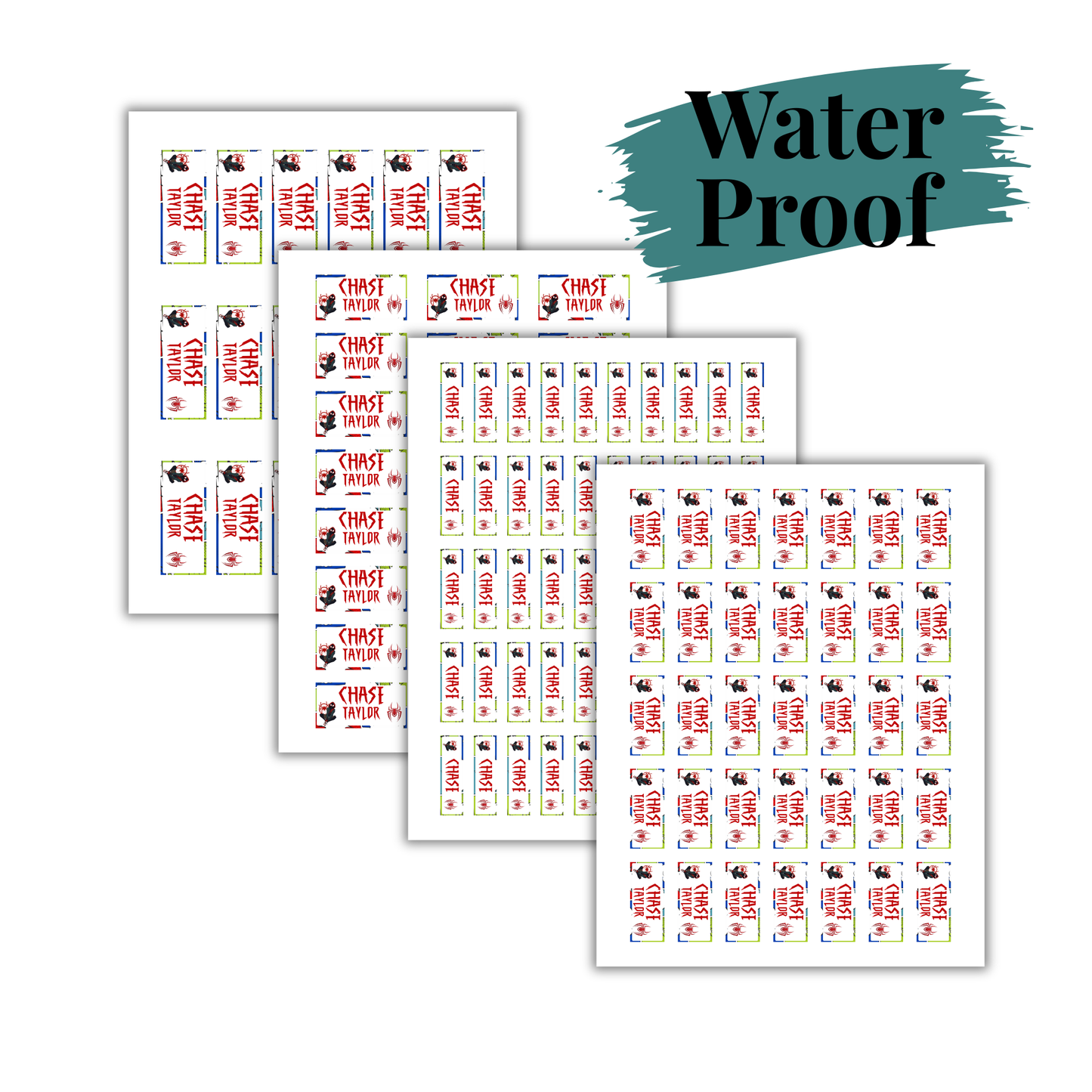 Spidey Personalized School Labels Waterproof