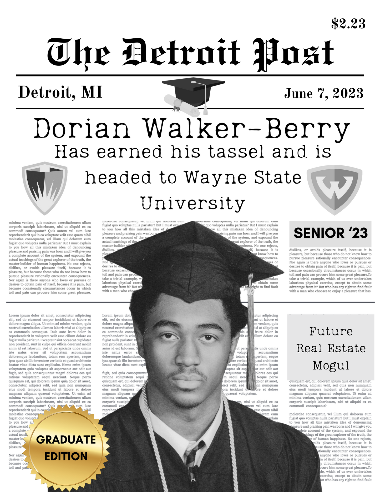 Digital Newspaper Grad Announcement