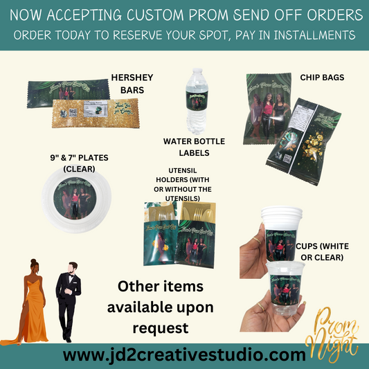 Custom Prom Send Off Treats and Table Wear